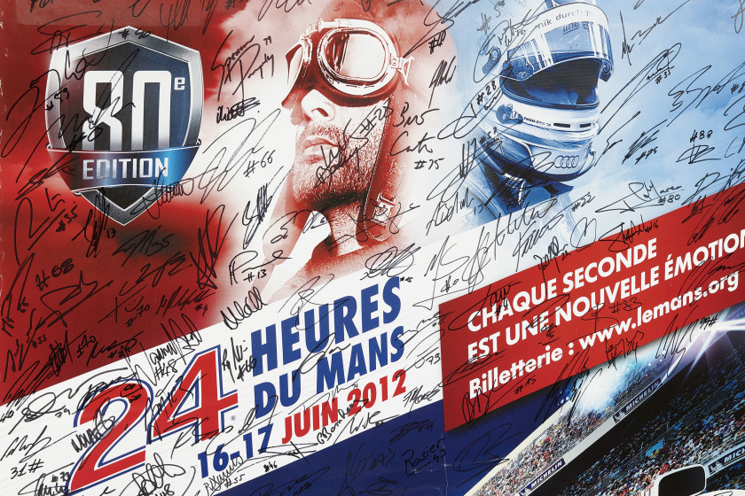 24 Heures du Mans 2012  Affiche officielle signée par l'ensemble des pilotes-sans réserve-no reserve