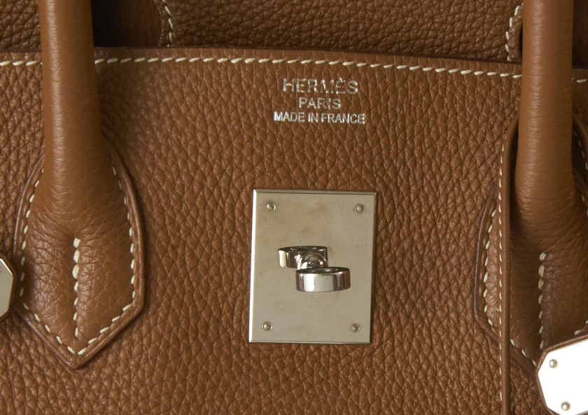 HERMÈS 2012  Sac BIRKIN 35 Veau Togo Gold Garniture métal argenté palladié  BIRKIN 35 bag Gold Togo calfskin leather...