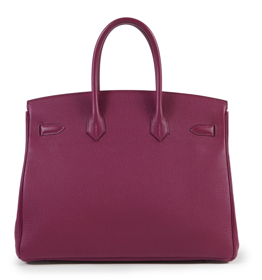 HERMÈS 2013  Sac BIRKIN 35 Veau Togo Tosca Garniture métal argenté palladié  BIRKIN 35 bag Tosca Togo calfskin leath...