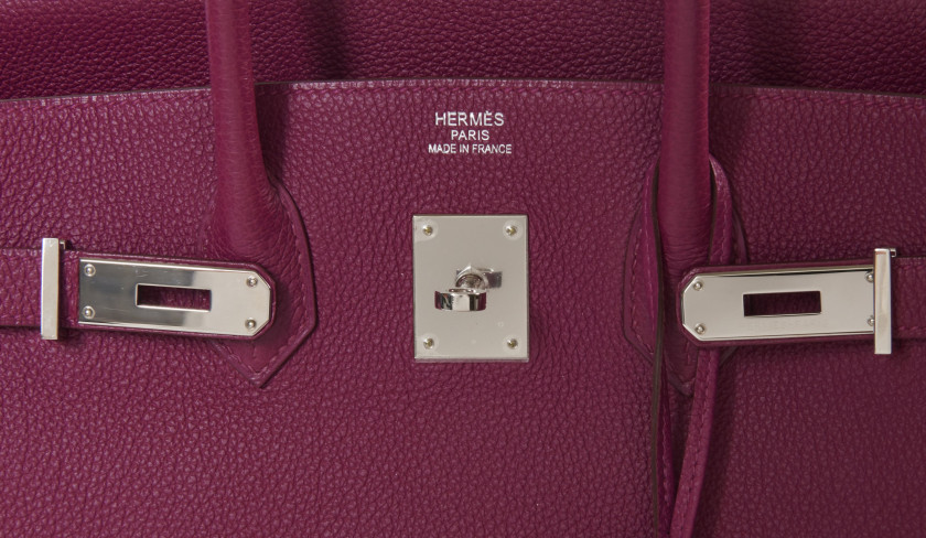 HERMÈS 2013  Sac BIRKIN 35 Veau Togo Tosca Garniture métal argenté palladié  BIRKIN 35 bag Tosca Togo calfskin leath...