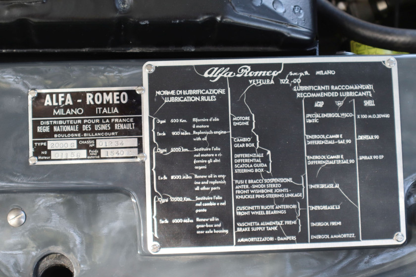 1960 Alfa Romeo 2000 Spider Touring