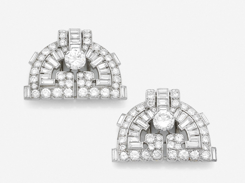CARTIER  Broche double clip