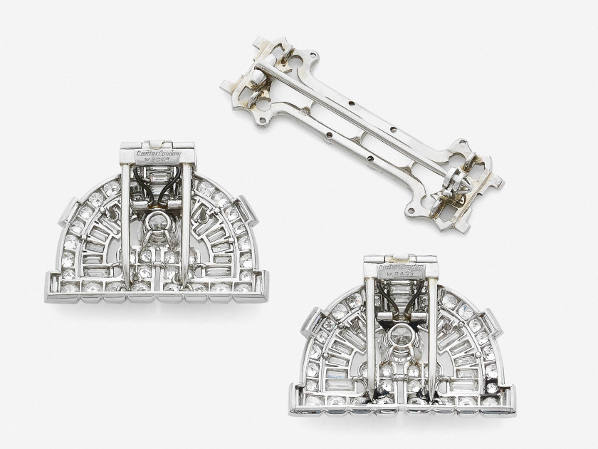 CARTIER  Broche double clip