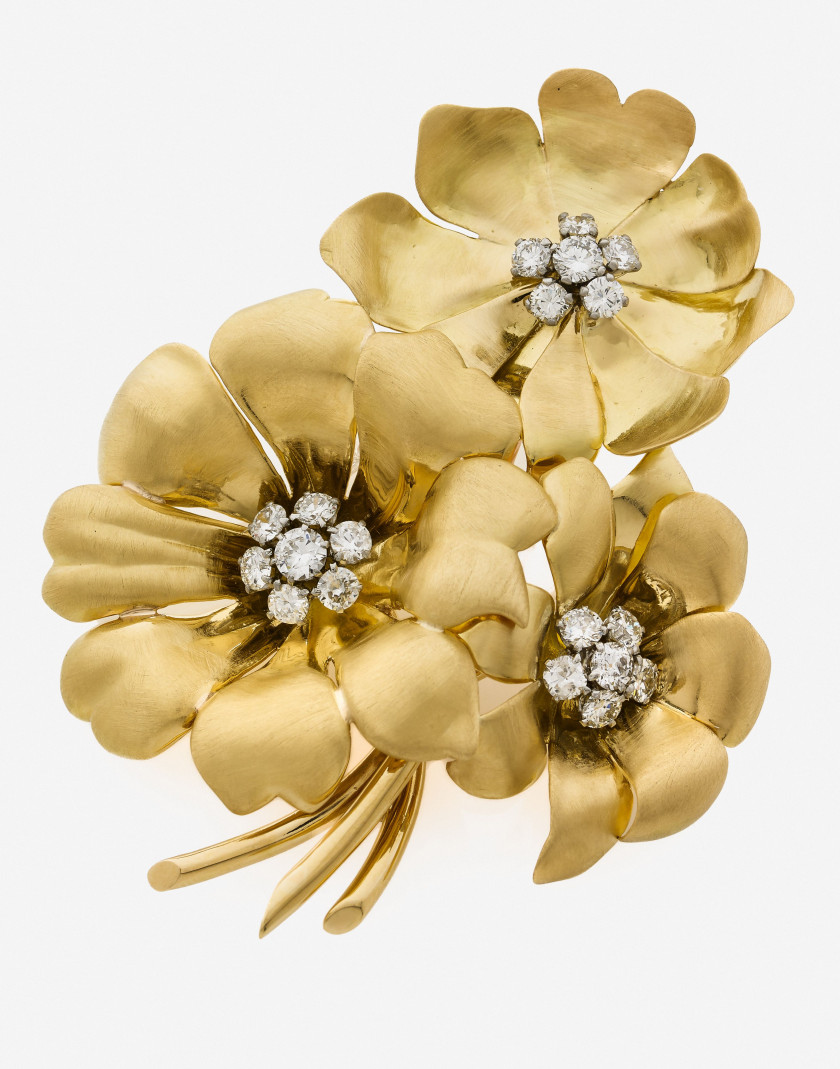 VAN CLEEF & ARPELS  Broche bouquet de fleurs