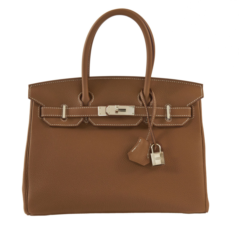 HERMÈS 2015  Sac BIRKIN 30 Veau Togo Gold Garniture métal argenté palladié  BIRKIN 30 bag Gold Togo calfskin leather...