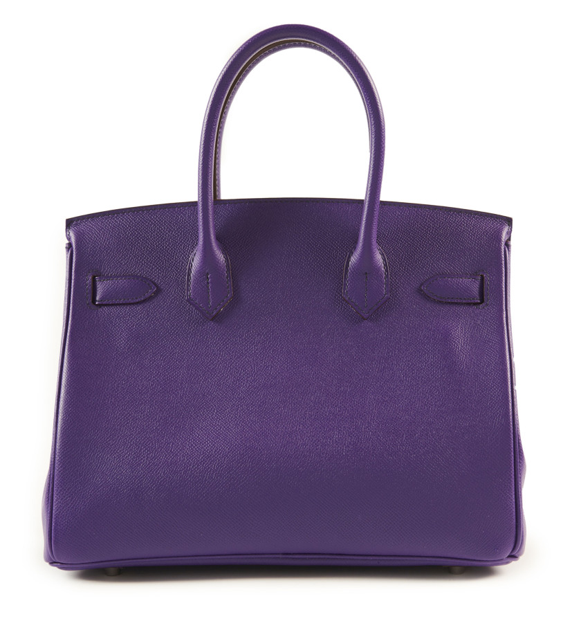 HERMÈS 2012  Sac BIRKIN 30 Veau Epsom Ultraviolet Garniture métal argenté ruthénium  BIRKIN 30 bag Ultraviolet Epsom...