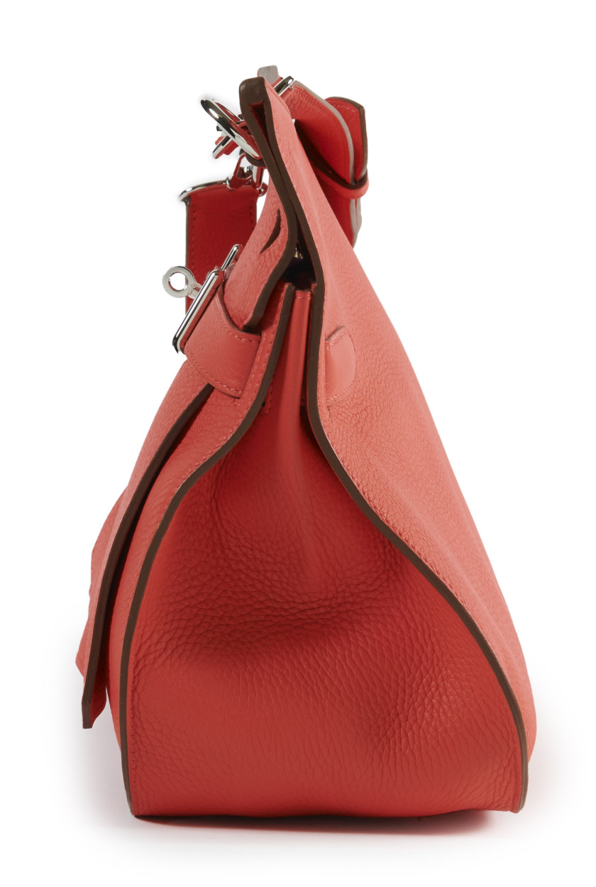 HERMÈS 2012  Sac JYPSIÈRE 34 Taurillon Clémence Bougainvillier Garniture métal argenté palladié  JYPSIÈRE 34 bag Bou...