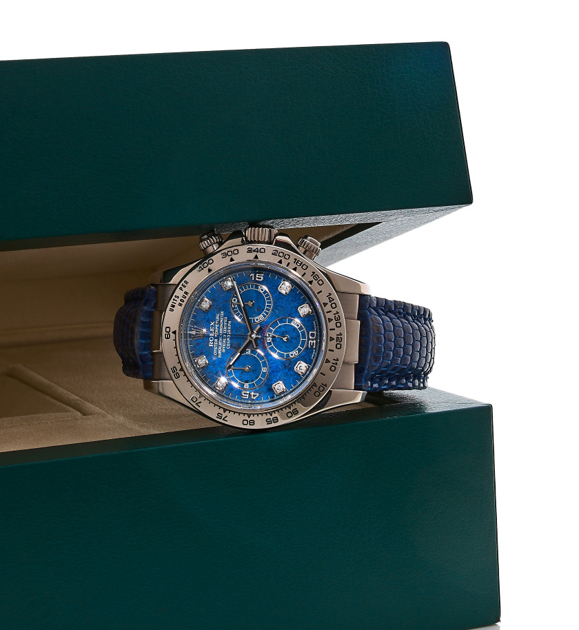 ROLEX  Daytona "diamond sodalite dial", ref. 116519, n° P840958
