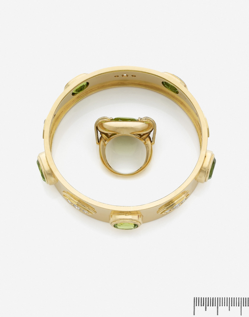 Gisèle ZAGDOUN  Bracelet rigide et bague