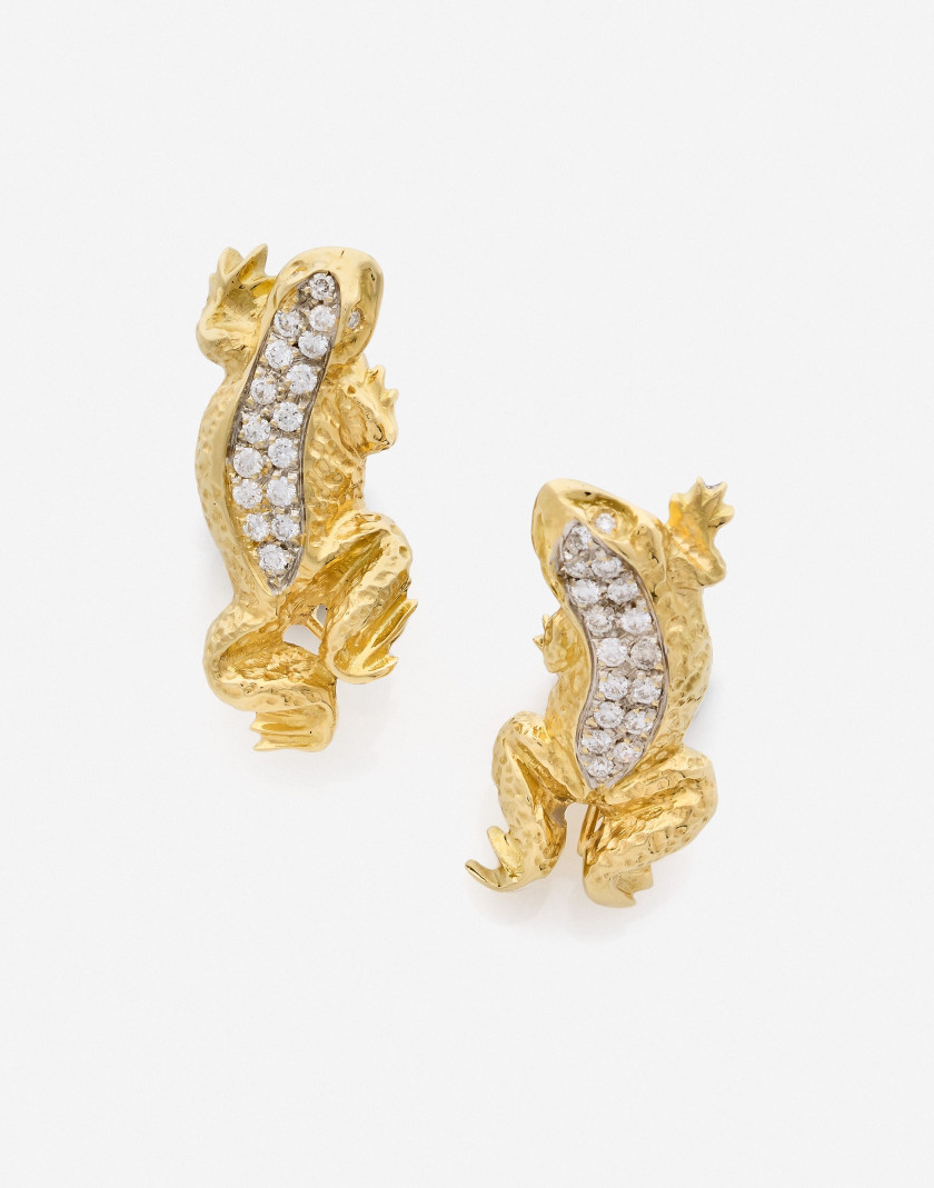 Paire de clips d'oreilles grenouille