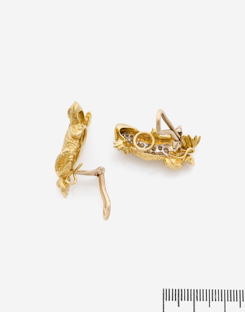 Paire de clips d'oreilles grenouille