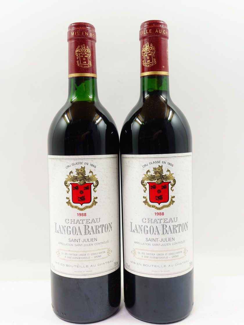 6 bouteilles CHÂTEAU LANGOA BARTON 1988 3è GC Saint Julien (1 légèrement bas