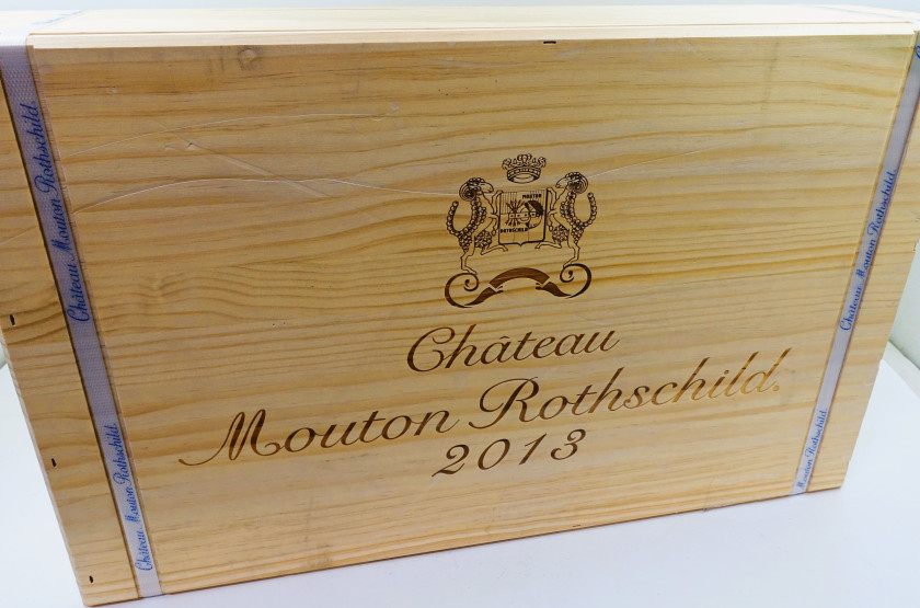 6 bouteilles CHÂTEAU MOUTON ROTHSCHILD 2013 1er GC Pauillac Caisse bois d'origine