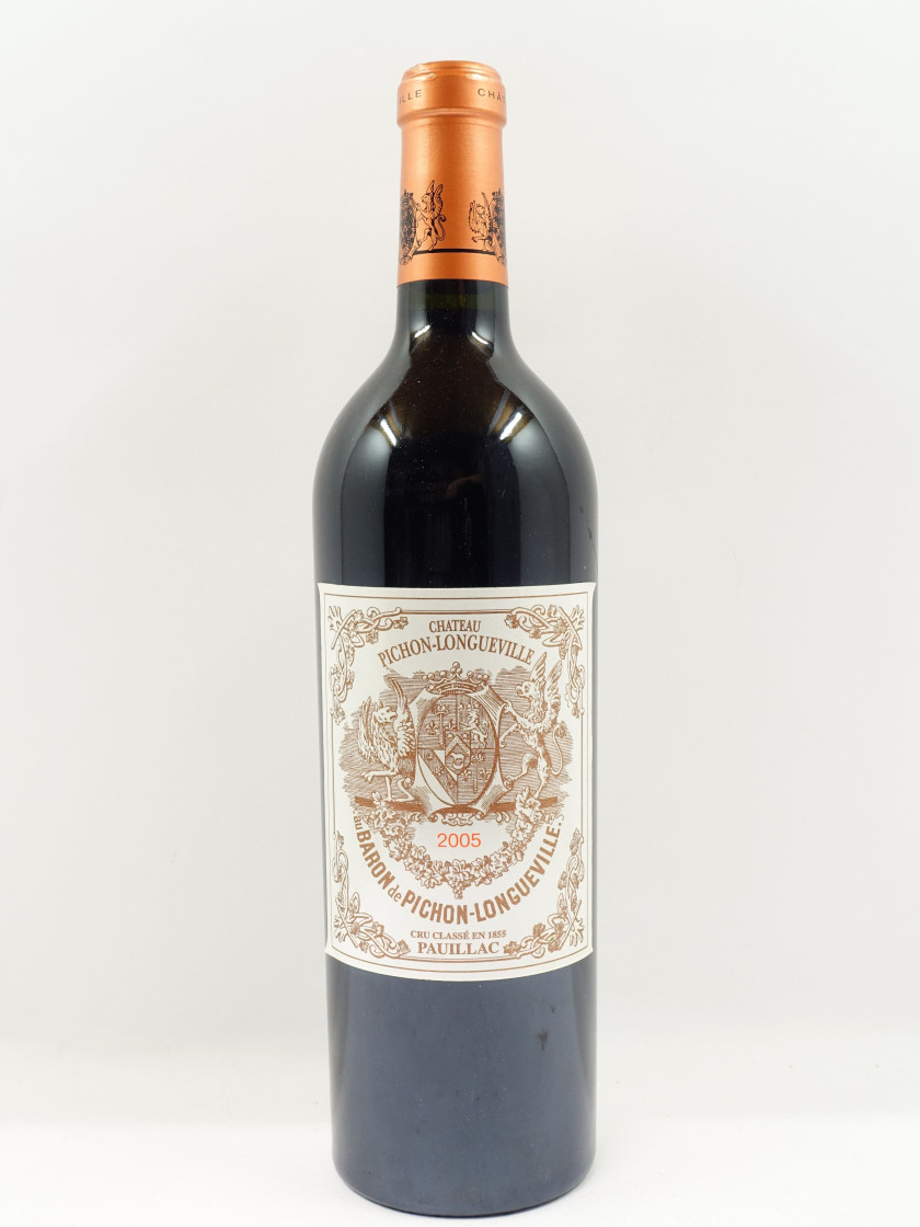 1 bouteille CHÂTEAU PICHON LONGUEVILLE BARON 2005 2è GC Pauillac (étqiuette léger décollée)