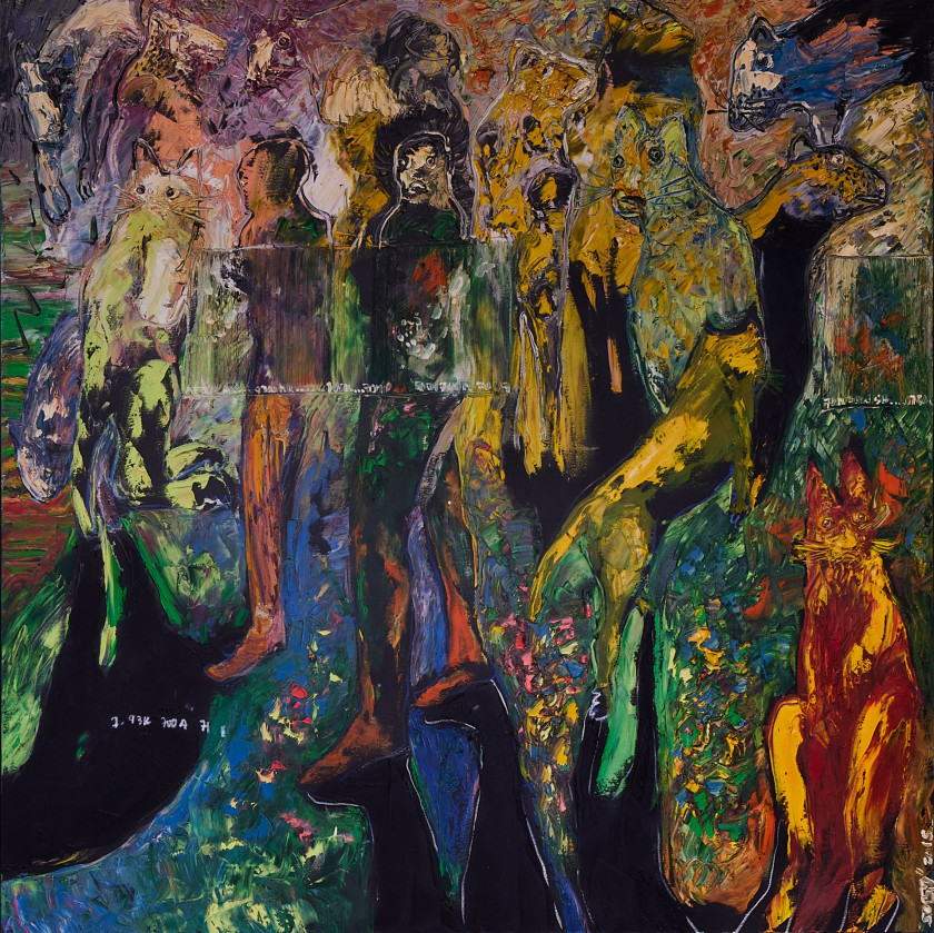 Soly CISSÉ Né en 1969 - Sénégal Composition, 2018 Huile sur toile
