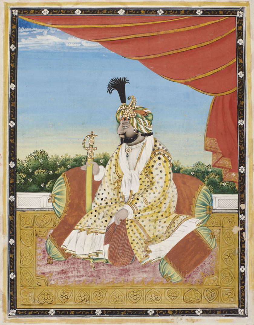 PORTRAIT D'UN MAHARAJA DOGRA  École sikh, Punjab, fin XIXe ou début XXe siècle