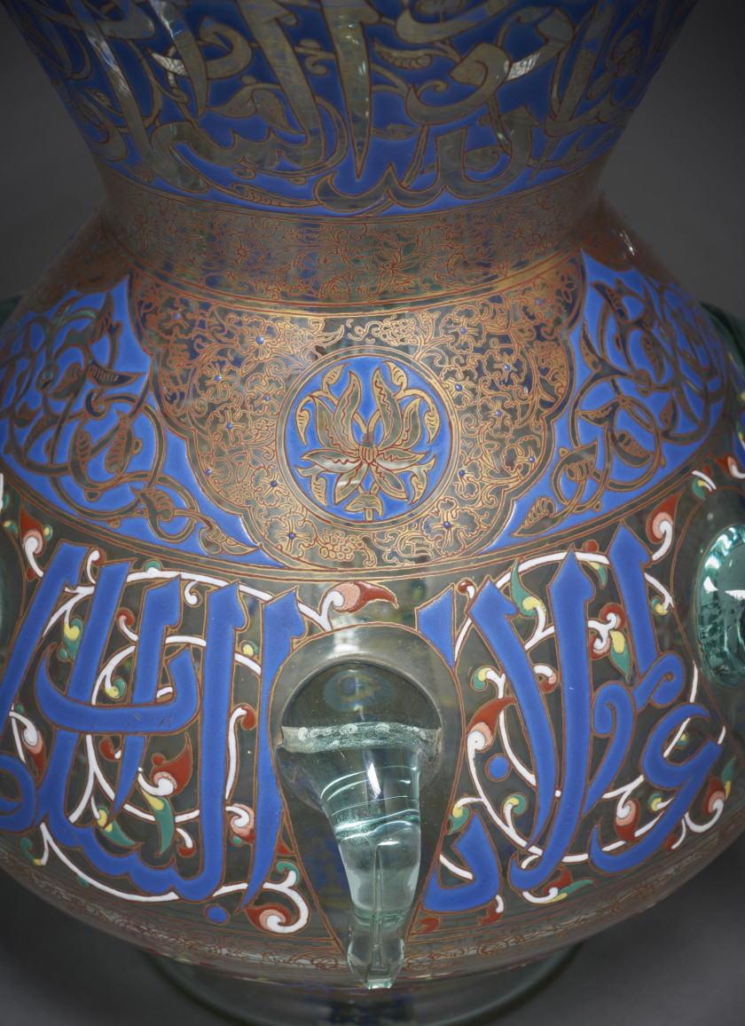 GRANDE LAMPE DE MOSQUÉE DE STYLE MAMLOUK  Attribuable à Joseph-Philippe Brocard, France, vers 1860-80