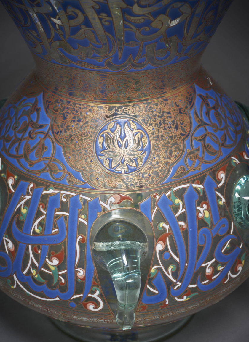 GRANDE LAMPE DE MOSQUÉE DE STYLE MAMLOUK  Attribuable à Joseph-Philippe Brocard, France, vers 1860-80