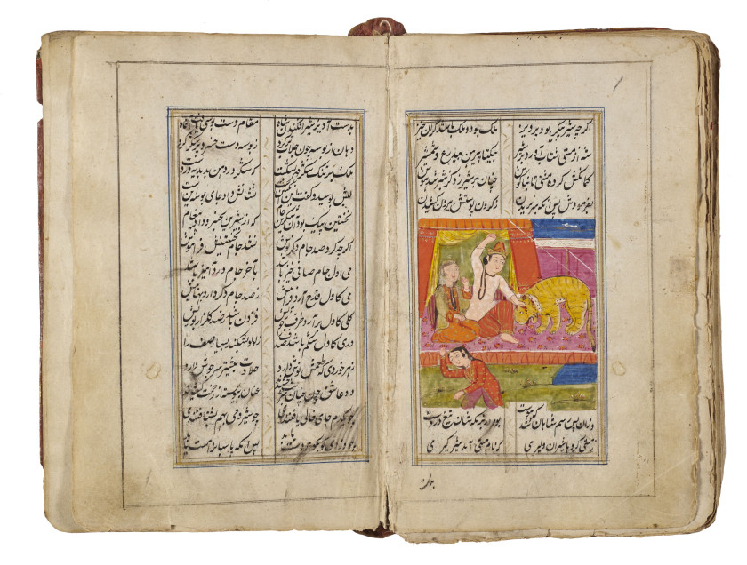 NIZAMI (M. 1209) : LAYLA WA MAJNUN  Cachemire, XIXe siècle