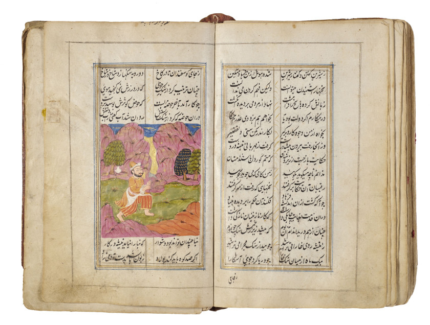 NIZAMI (M. 1209) : LAYLA WA MAJNUN  Cachemire, XIXe siècle