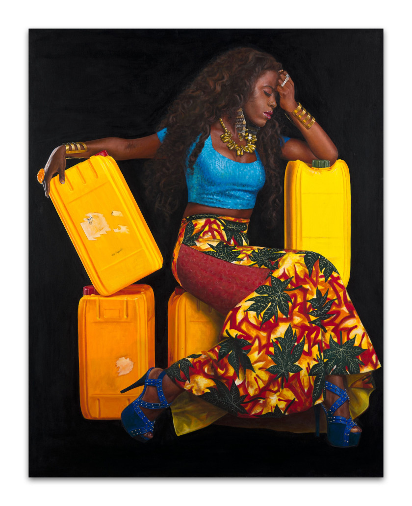 Jeremiah QUARSHIE (Ghanéen - Né en 1985) NAA DENE (Yellow is the colour of water Série) - 2018 Acrylique sur toile