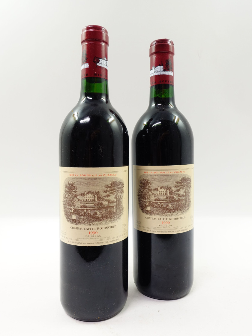 2 bouteilles CHÂTEAU LAFITE ROTHSCHILD 1990 1er GC Pauillac