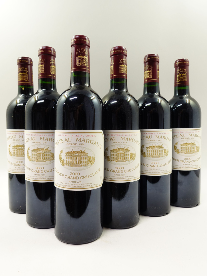 12 bouteilles CHÂTEAU MARGAUX 2000 1er GC Margaux Caisse bois d'origine