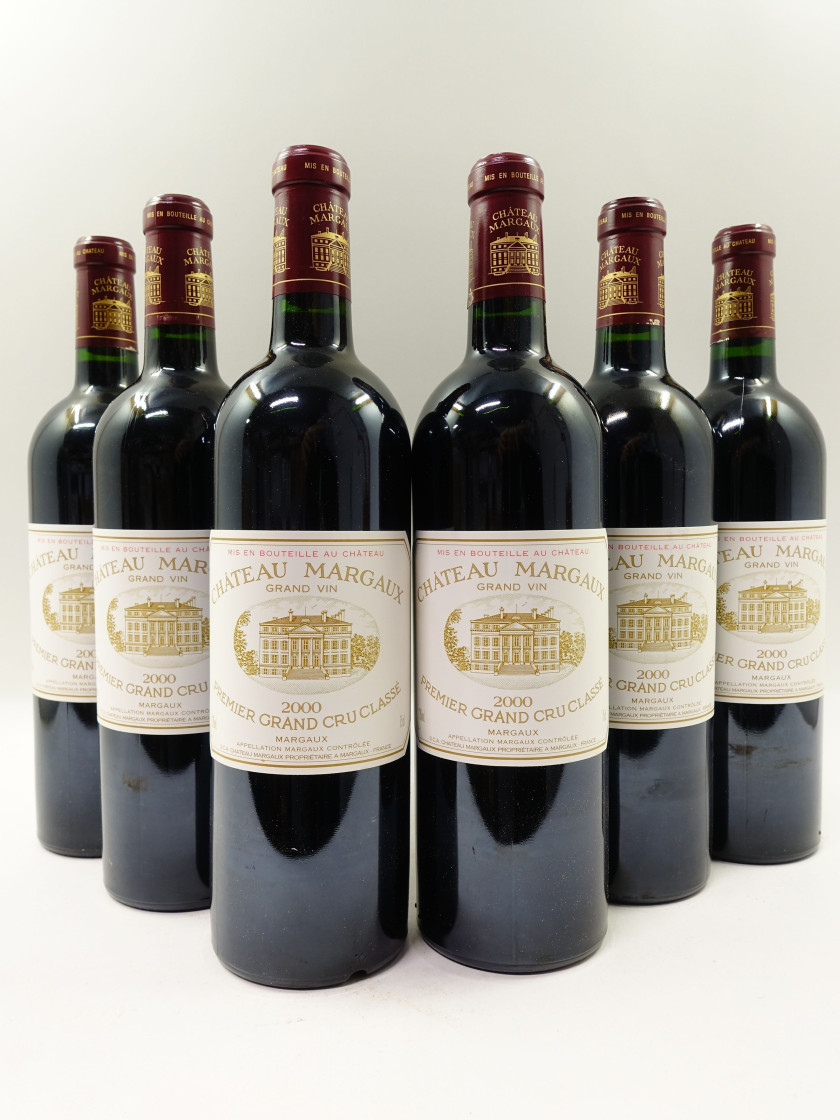 12 bouteilles CHÂTEAU MARGAUX 2000 1er GC Margaux Caisse bois d'origine