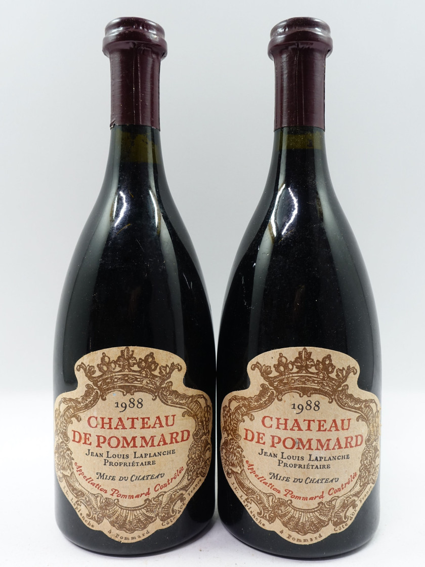 12 bouteilles POMMARD 1988 Château de Pommard (étiquettes léger tachées