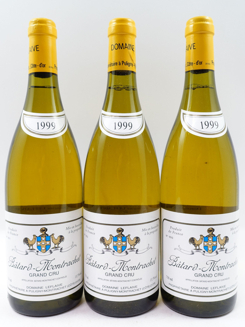 3 bouteilles BATARD MONTRACHET 1999 Grand Cru