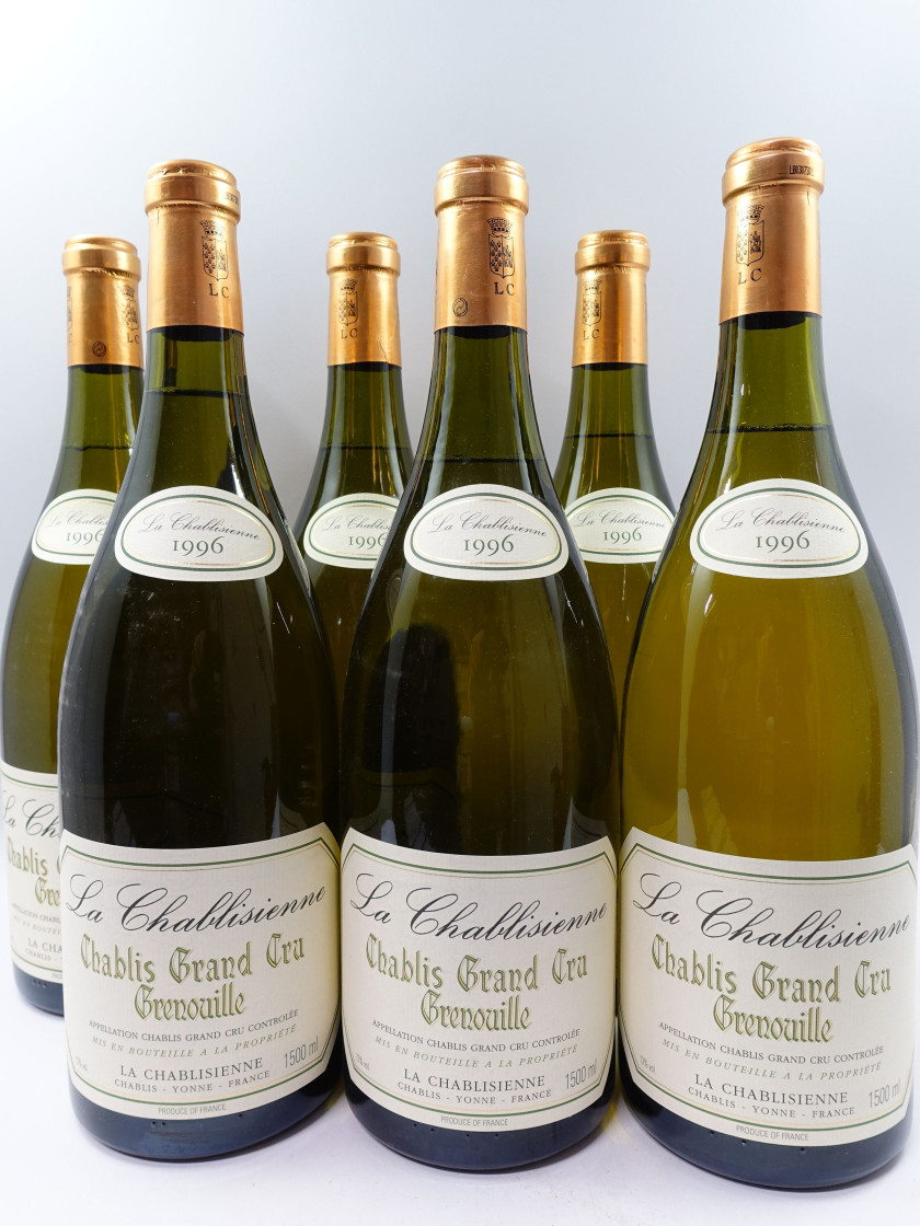 6 magnums CHABLIS 1996 Grand Cru Grenouille