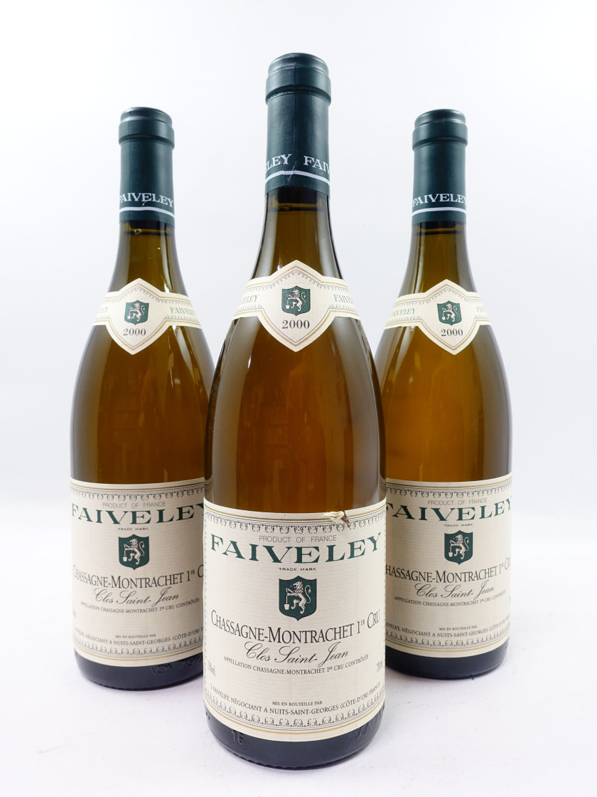 6 bouteilles CHASSAGNE MONTRACHET 2000 (blanc) 1er cru Clos Saint Jean