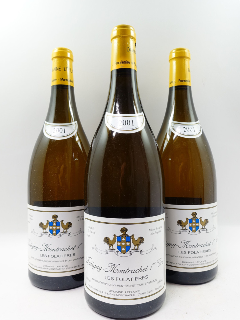 3 magnums PULIGNY MONTRACHET 2001 1er cru Folatières