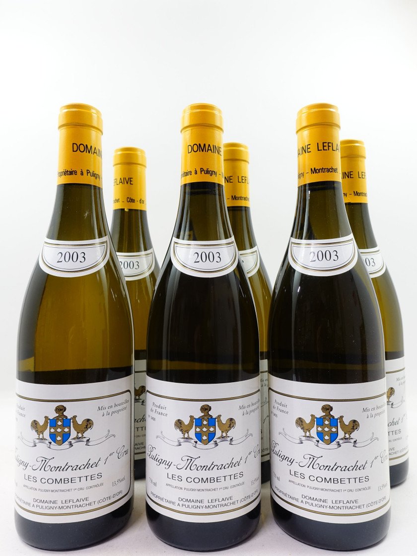 6 bouteilles PULIGNY MONTRACHET 2003 1er cru Combettes