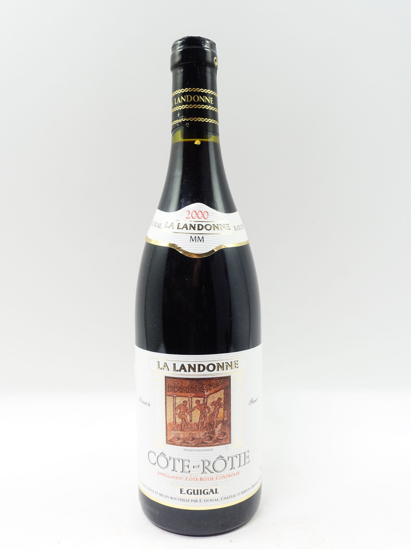 1 bouteille COTE ROTIE LA LANDONNE 2000 Guigal (étiquette léger tachée