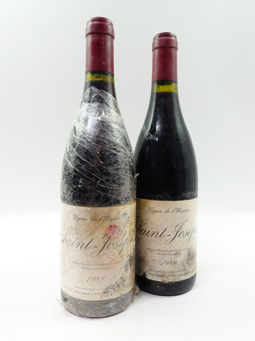 2 bouteilles SAINT JOSEPH 1989 Vignes de l'Hospice