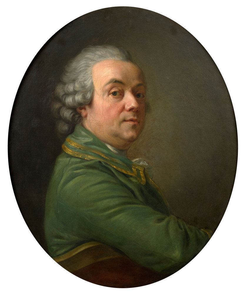 Charles-Amédée van LOO Rivoli, 1719 - Paris, 1795 Autoportrait de l'artiste Huile sur toile, de forme ovale