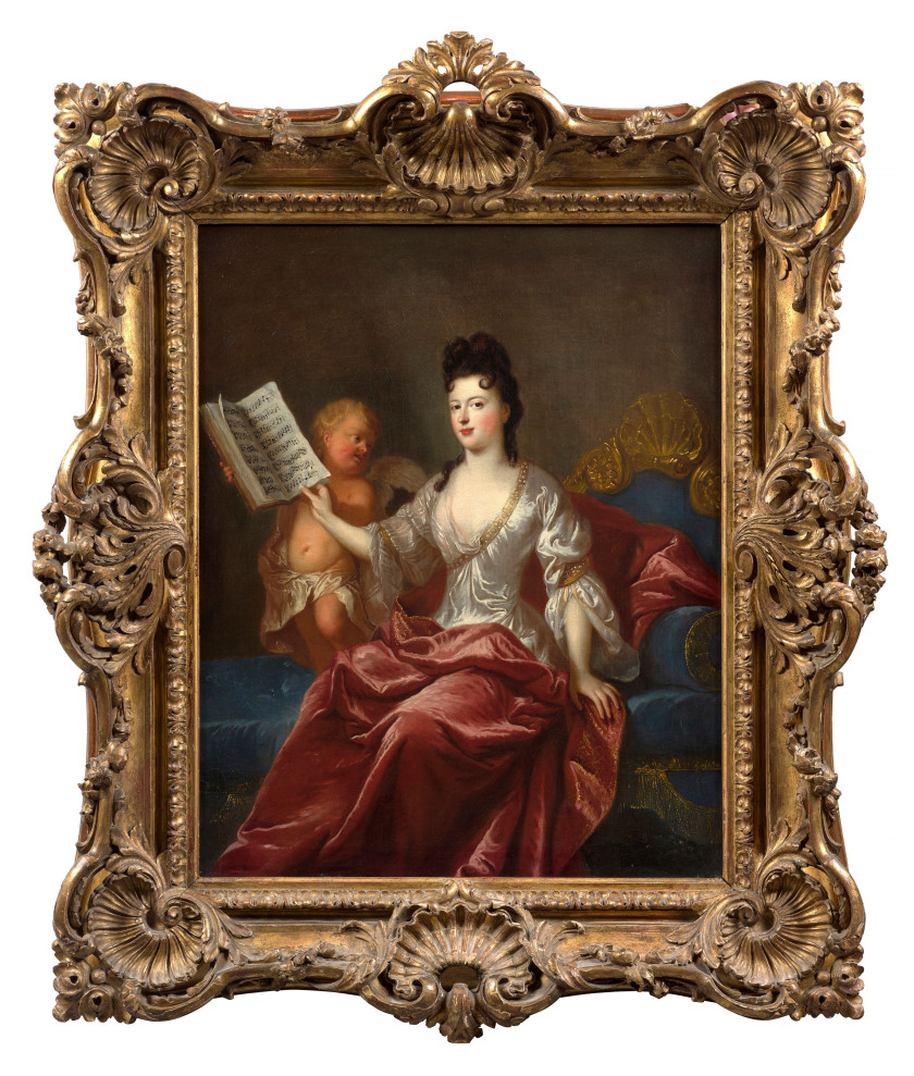 ¤ François de TROY Toulouse, 1645 - Paris, 1730 Portrait de Catherine de La Boissière, née Loison, tenant le manuscrit d'une sarabande