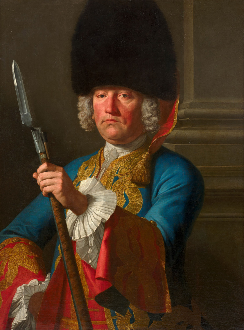 Martin van MYTENS, dit le Jeune Stockholm, 1695 - Vienne, 1770 Portrait d'un officier supérieur des Grenadiers de la Maison du roi L..