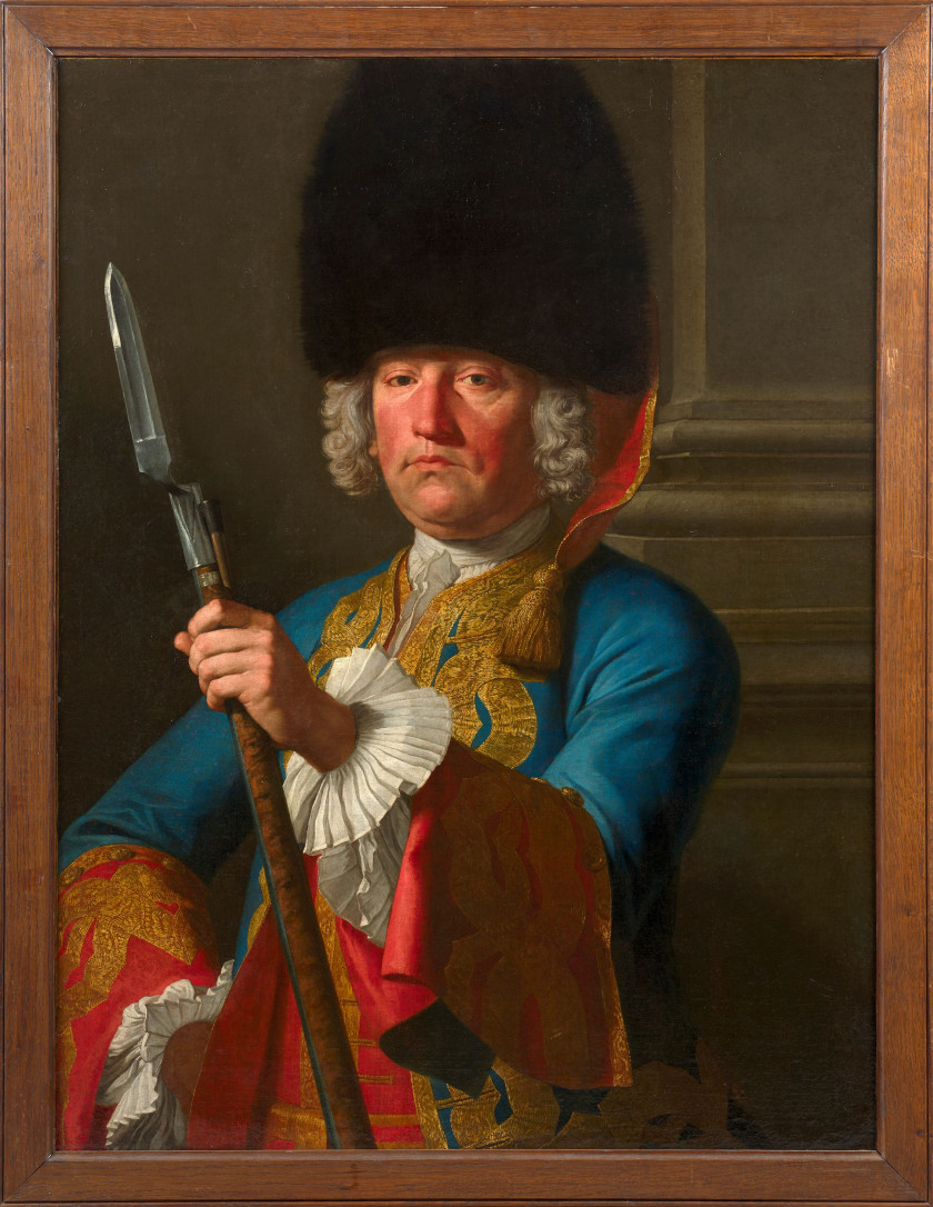 Martin van MYTENS, dit le Jeune Stockholm, 1695 - Vienne, 1770 Portrait d'un officier supérieur des Grenadiers de la Maison du roi L..