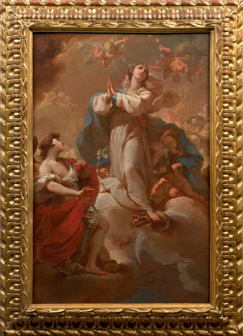 Ubaldo GANDOLFI San Matteo della Decima, 1728 - Ravenne, 1781 L'Immaculée Conception Huile sur toile