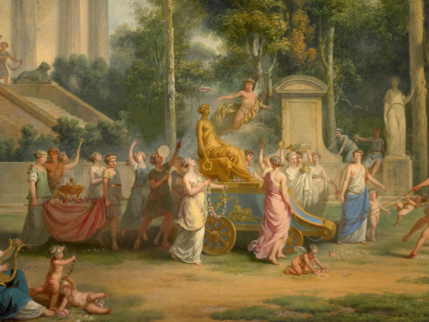 Jean-Jacques-François LE BARBIER Rouen, 1738 - Paris, 1826 Le triomphe de Flore Huile sur toile