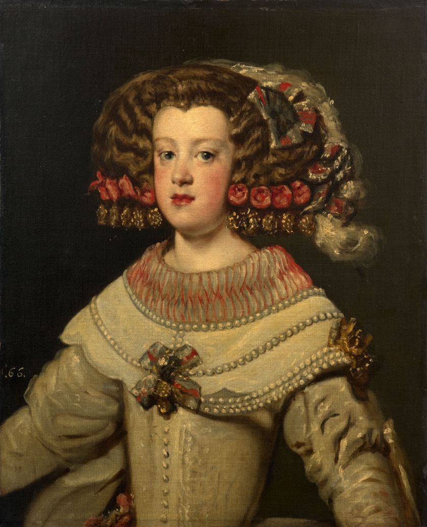 Ecole espagnole du XVIIe siècle Atelier de Diego Velasquez Portrait de l'infante Marie-Thérèse Huile sur toile