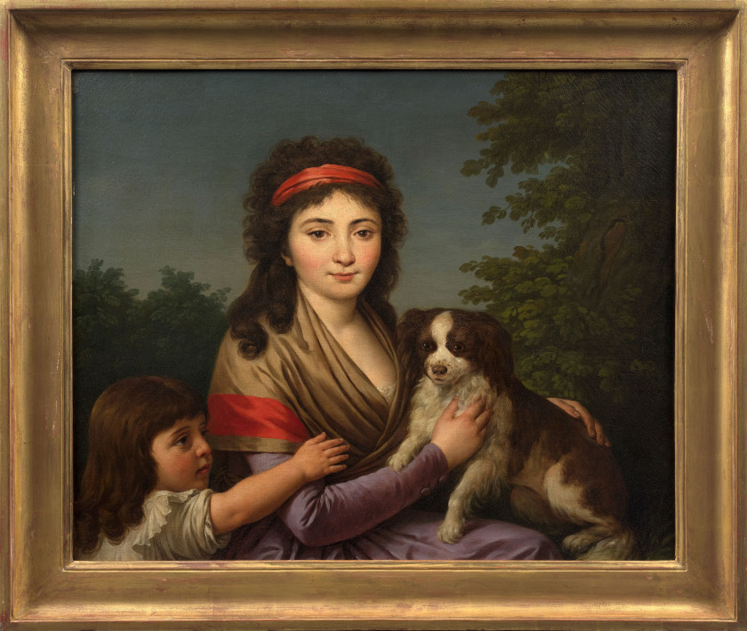 Louis-Jean-François LAGRENÉE Paris, 1725 - 1805 Portrait d'Alexandrine-Julie Vaudoyer, née Lagrenée, fille du peintre et femme de l'.