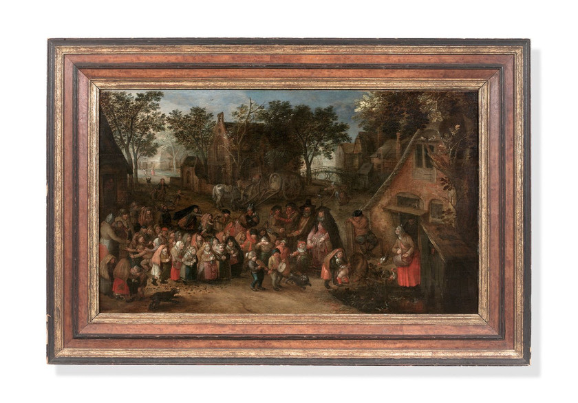 David VINCKBOONS Malines, 1576 - Amsterdam, 1629 La mariée de Pentecôte Huile sur panneau parqueté