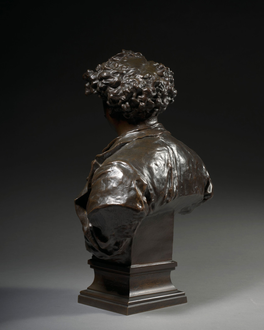 Jean-Baptiste CARPEAUX Valenciennes, 1827- Courbevoie, 1875 Alexandre Dumas fils, n° 3 Bronze à patine brune nuancée de rouge