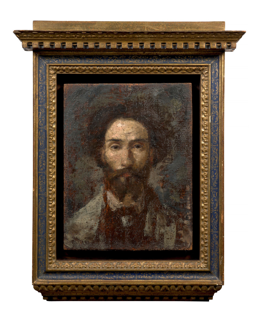 Henry CROS Narbonne, 1840 - Sèvres, 1907 Autoportrait Peinture à l'encaustique sur panneau