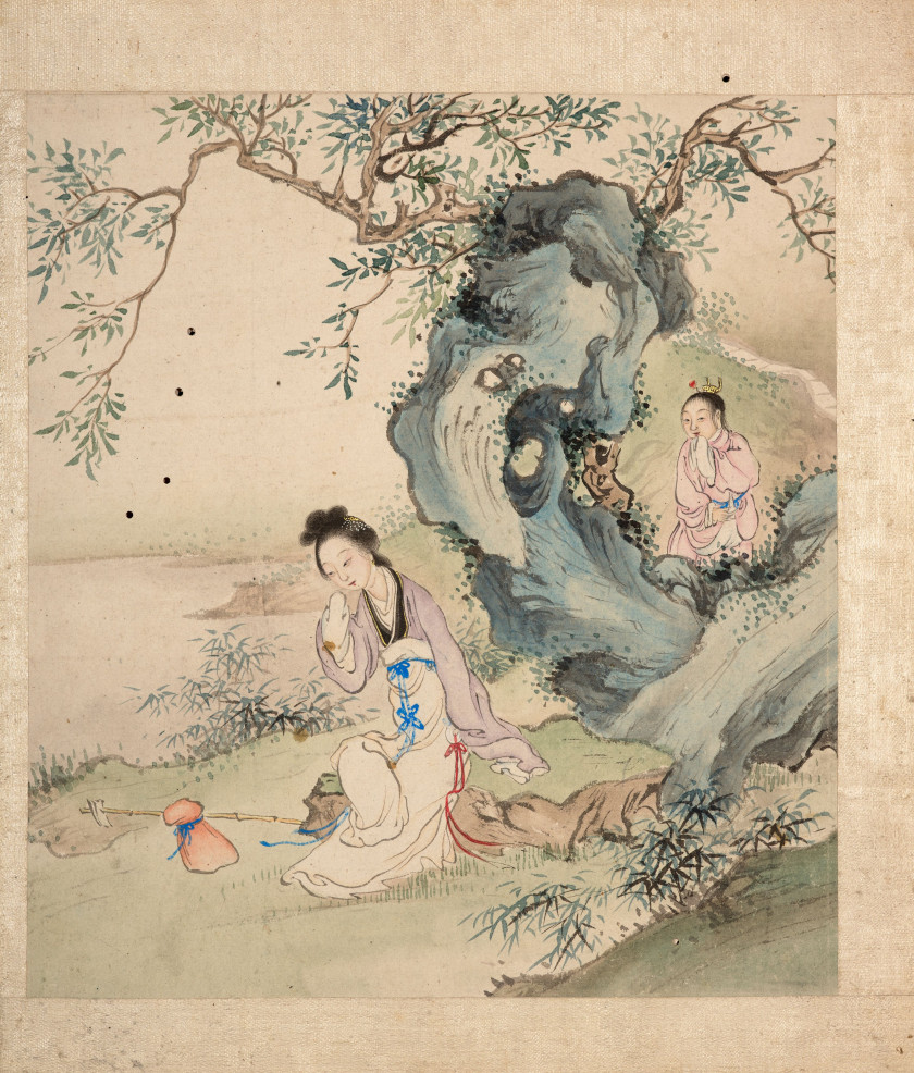 DEUX ALBUMS À L'ENCRE ET COULEURS SUR PAPIER, Chine, fin de la dynastie Qing (1644-1911)