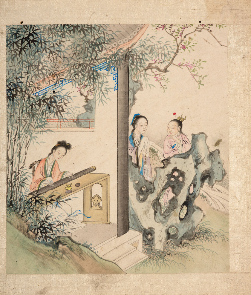 DEUX ALBUMS À L'ENCRE ET COULEURS SUR PAPIER, Chine, fin de la dynastie Qing (1644-1911)