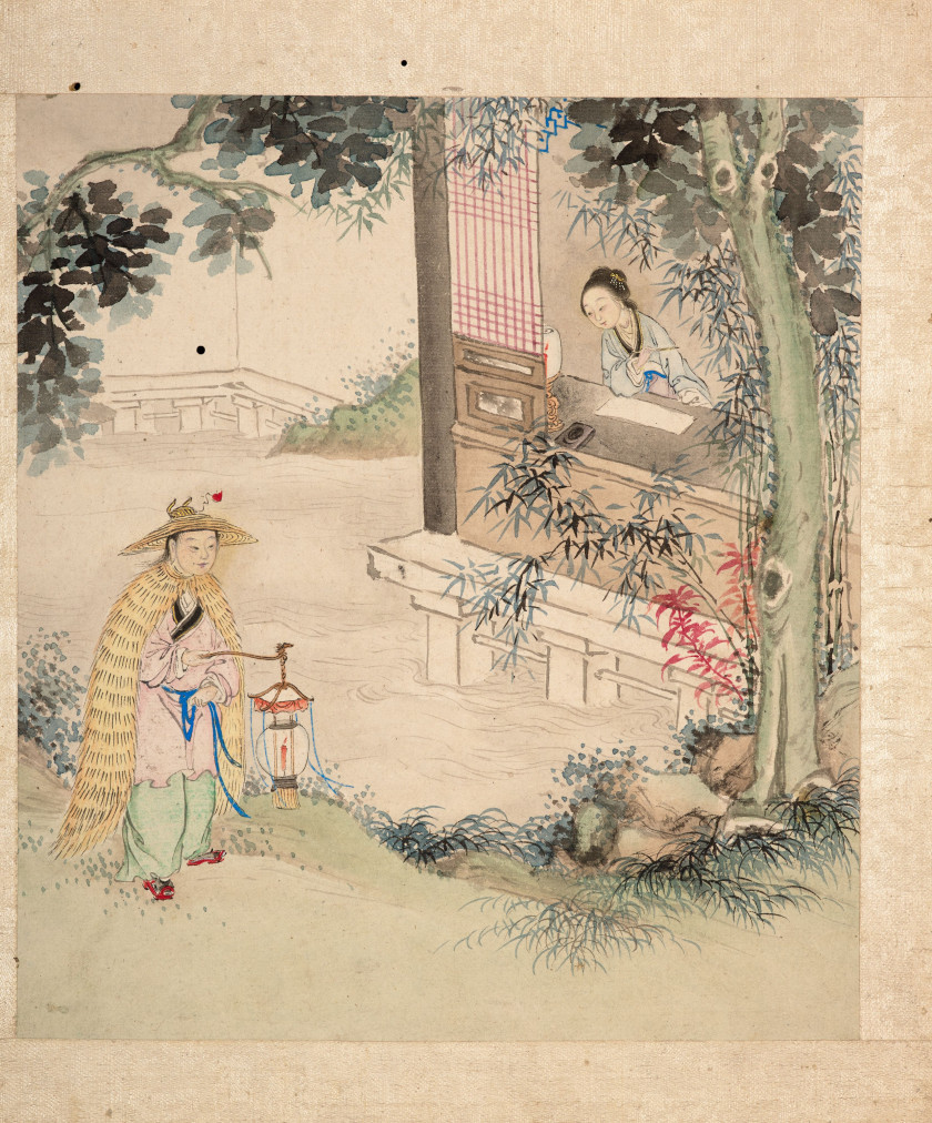 DEUX ALBUMS À L'ENCRE ET COULEURS SUR PAPIER, Chine, fin de la dynastie Qing (1644-1911)